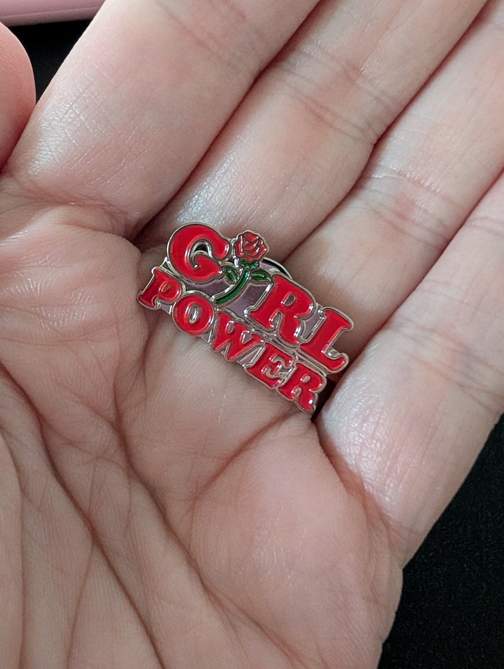 “Girl Power” Rose Enamel Pin